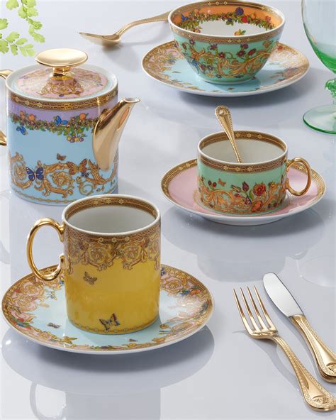 versace cheetah tea set|Versace coffee sets.